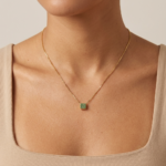 CADENA VENECIANA 45CM + CUADRO CIRCON VERDE - Imagen 2